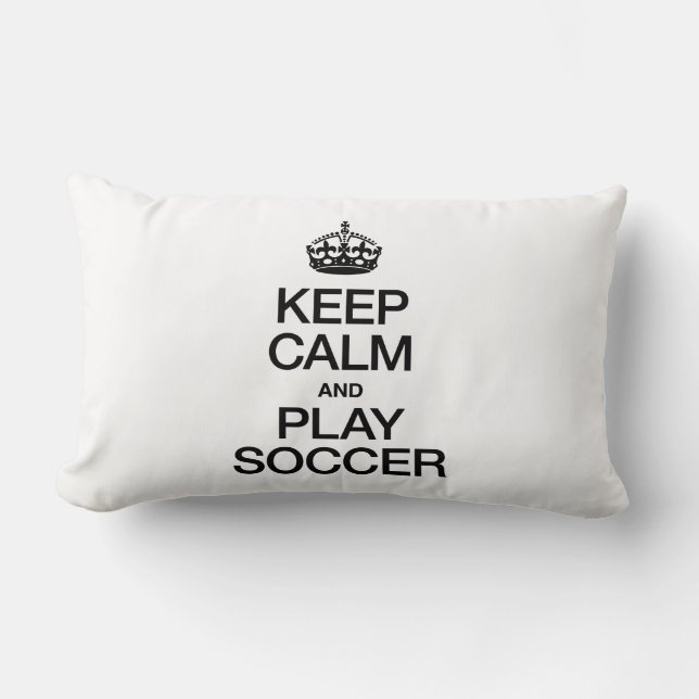COUSSIN RECTANGLE GARDER LE CALME ET JOUER AU FOOTBALL (Recto)