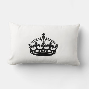 Coussin Rectangle Gardez calme couronne noire