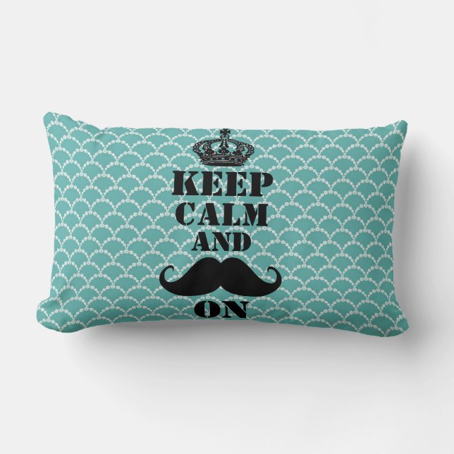 Coussin Rectangle Gardez la moustache calme dessus (Recto)
