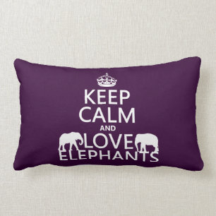 Coussin Rectangle Gardez le calme et aimez les éléphants (toute