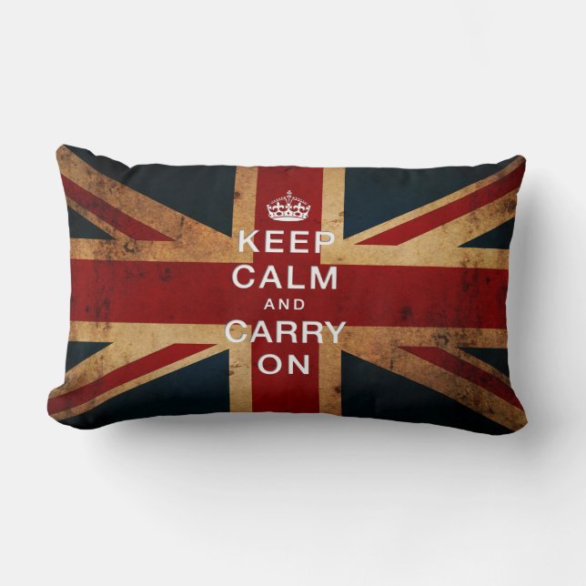 Coussin Rectangle "Gardez le calme et continuez" (Union Jack) (Recto)