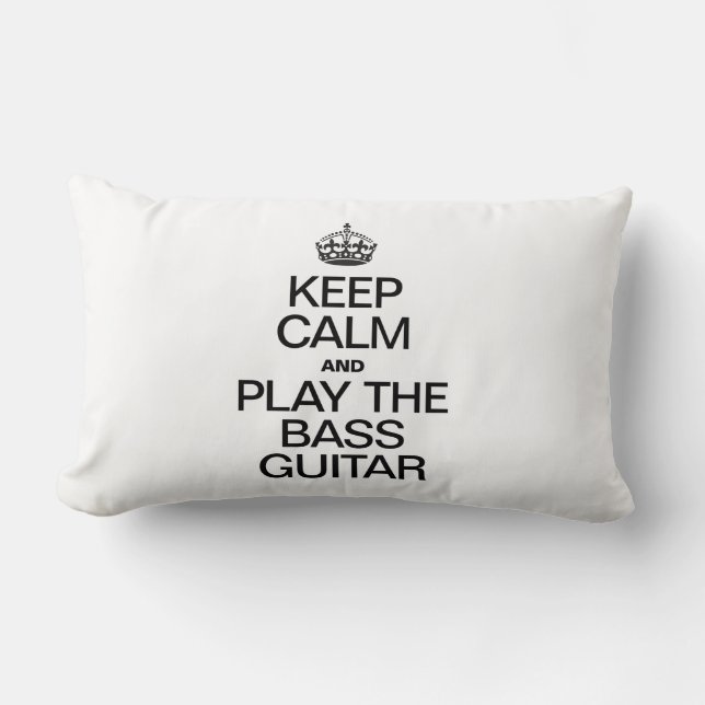 COUSSIN RECTANGLE GARDEZ LE CALME ET JOUEZ À LA BASS GUITAR (Recto)