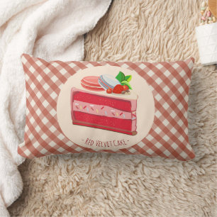 Coussin Rectangle gâteau au velours rouge avec fromage à la crème de