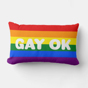 Coussin Rectangle GAY OK Big Statement Gay pride LGBT Rainbow Flag