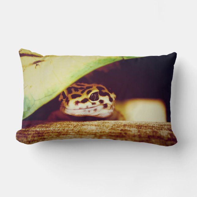 Coussin Rectangle Gecko de léopard (Recto)