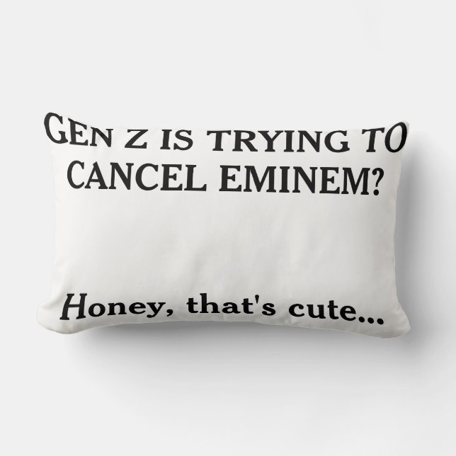 Coussin Rectangle "Gen Z's trying to cancel Eminem?" (Recto)