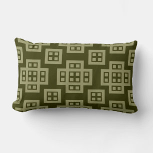 Coussin Rectangle Géométrique 030614 - Khaki sur l'olive foncée