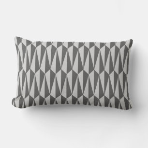 Coussin Rectangle Géométrique du milieu du siècle, tons gris