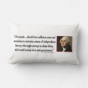 Coussin Rectangle George Washington sur les droits des armes à feu