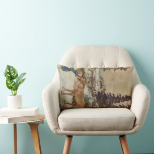 Coussin Rectangle Gerda et le renne vintage par Edmund Dulac