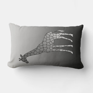 Coussin Rectangle Girafe géométrique moderne, gris argenté / gris