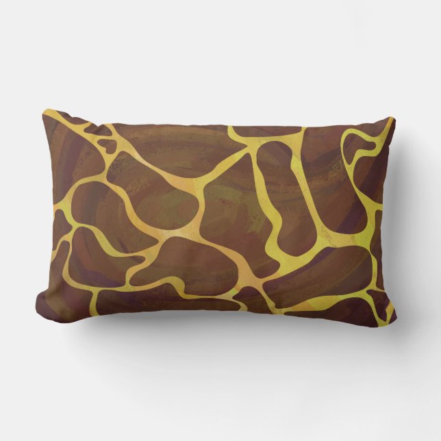 Coussin Rectangle Giraffe Brown et jaune (Recto)
