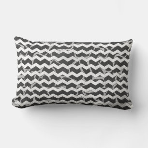 Coussin Rectangle Giraffe noir et gris Chevron Motif