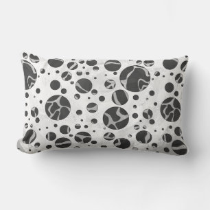 Coussin Rectangle Giraffy Polka Dot noir et gris clair Impression