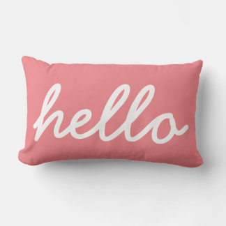 Coussin Rectangle Girly Hello Typographie