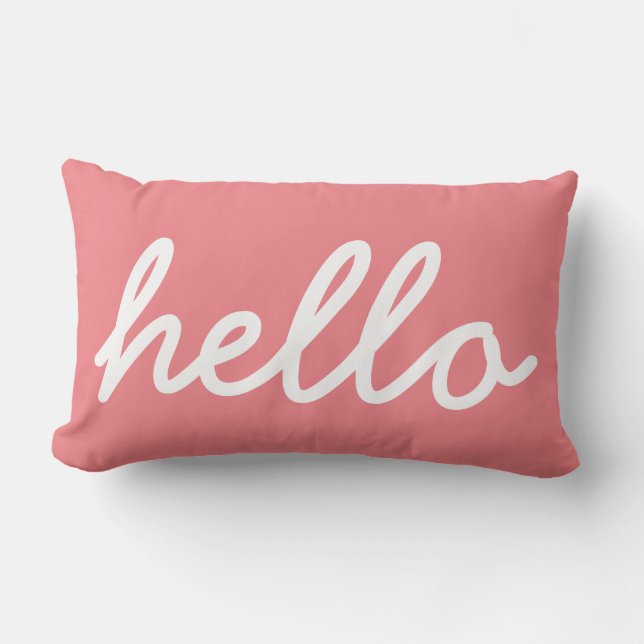 Coussin Rectangle Girly Hello Typographie (Recto)
