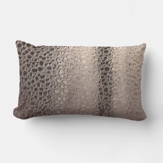 Coussin Rectangle Glam Abstrait moderne Silver Rose Blush Rose or (Recto)