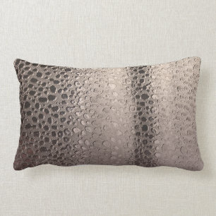 Coussin Rectangle Glam Moderne Abstrait Argent Rose Doré