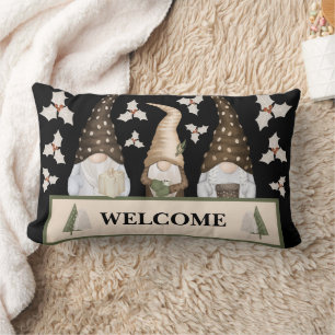 Coussin Rectangle Gnomes de Noël d'hiver