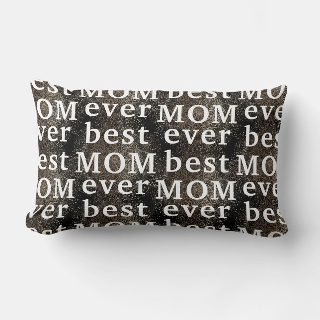 Coussin Rectangle Gold Black Botanical Moderne MAMA | meilleure MOM  (Recto)