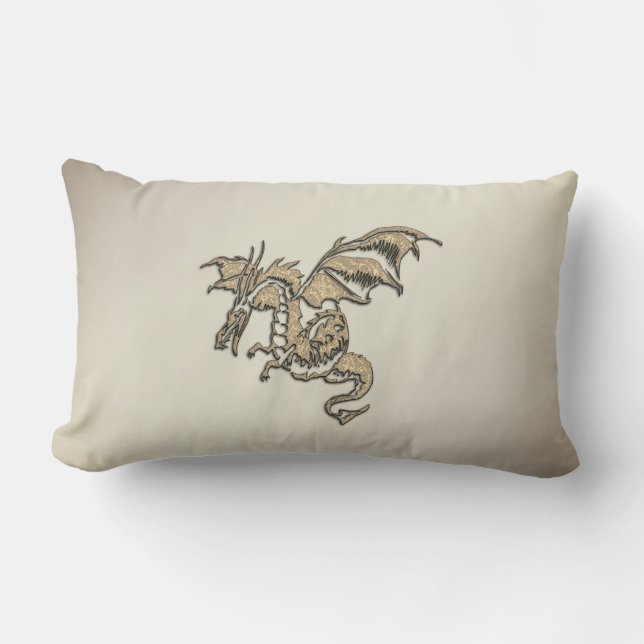 Coussin Rectangle Golden Dragon (Recto)