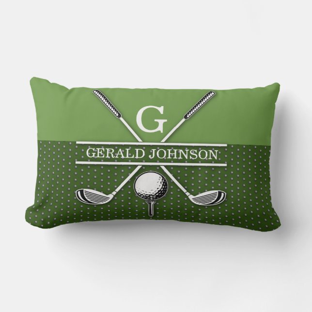 Coussin Rectangle Golf Monogramme Design Jeu d'oreiller (Recto)