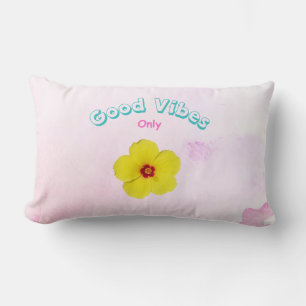 Coussin Rectangle Good Vibes Uniquement L'Art Hibiscus Jaune