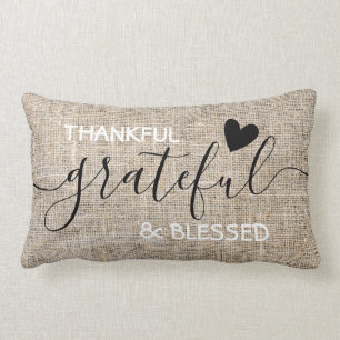 Coussin Rectangle Grâcieuse bénédiction de Burlap Thanksgiving