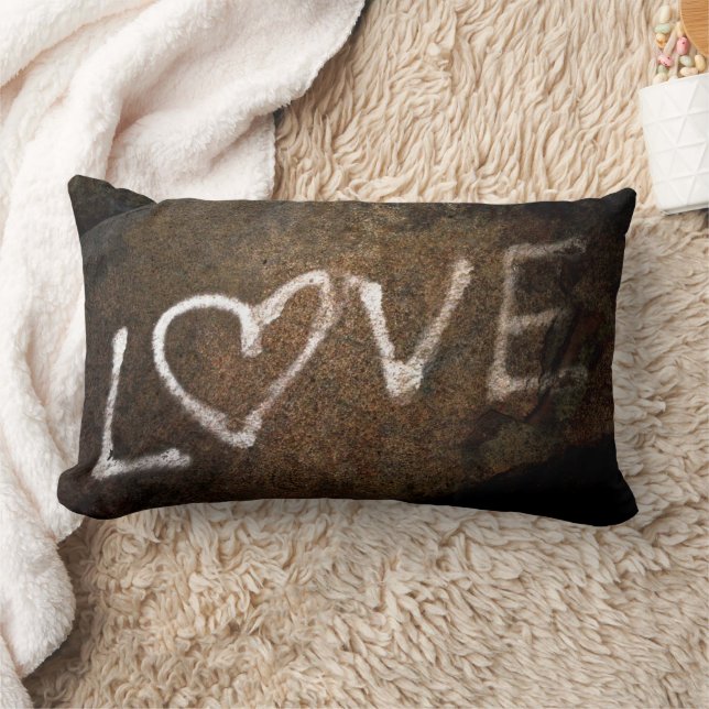 Coussin Rectangle Graffiti d'amour blanc (Couverture)