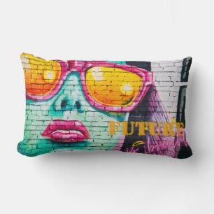 Coussin Rectangle Graffiti Future Est Fille Lumineuse & Lunettes de 