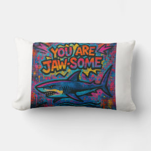 Coussin Rectangle Graffiti pour requins de mâchoires