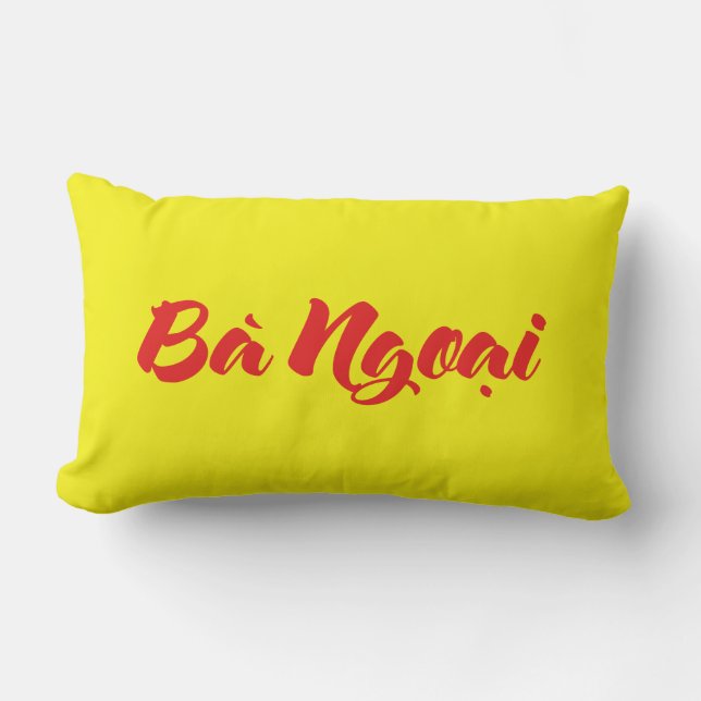 Coussin Rectangle Grand-mère vietnamienne (maternelle) - Bà Ngotchi (Recto)