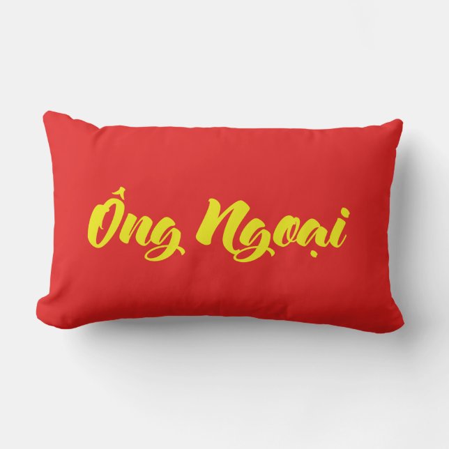 Coussin Rectangle Grand-père vietnamien (maternel) - Ông Ngobao (Recto)