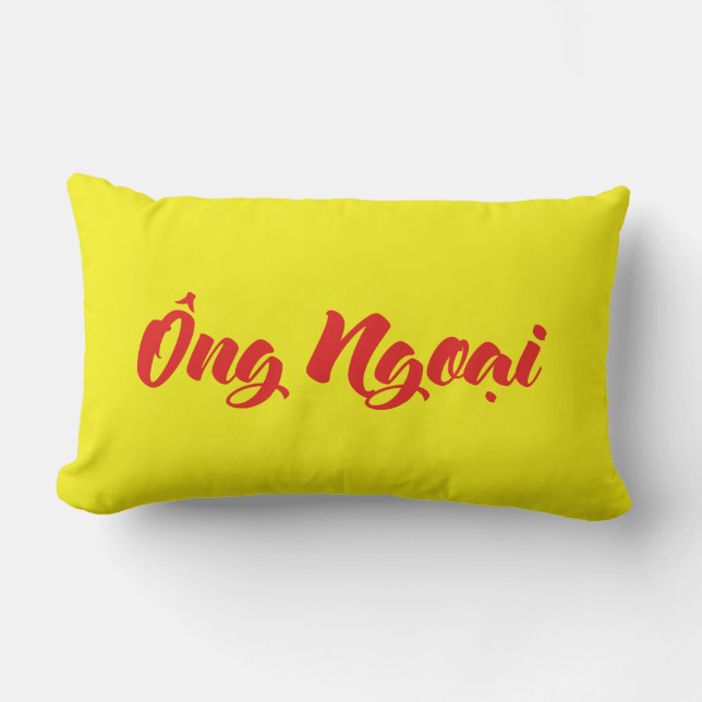Coussin Rectangle Grand-père vietnamien (maternel) - Ông Ngobao (Recto)