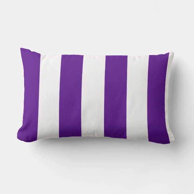 Coussin Rectangle Grandes verticales prunes violettes et blanches gr (Recto)