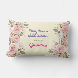Coussin Rectangle Grandma grand-père aquarelle Fleurs de rivière Scè