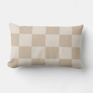 Coussin Rectangle Grands Damiers Beige