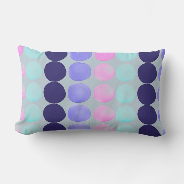 Coussin Rectangle Grands points aquarelle (Recto)
