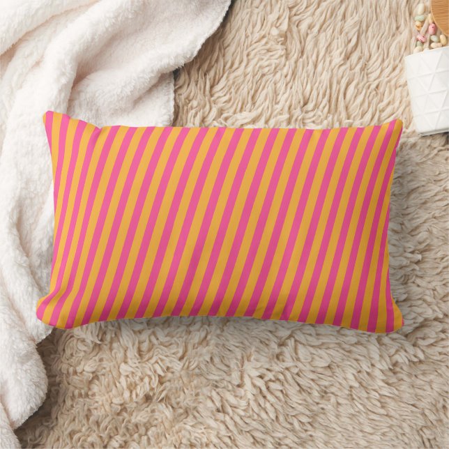 Coussin Rectangle Gratté rose et orange chaud (Couverture)