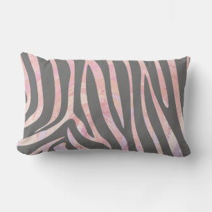 Coussin Rectangle Gris clair et rose Zebra