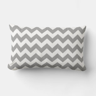 Coussin Rectangle Gris foncé motif chevron zig-zag blanc