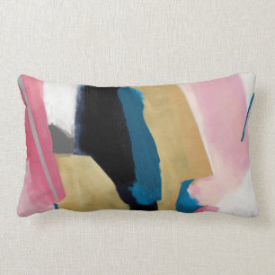 Coussin Rectangle Gris funestes/Turquoise gris noir rose or rose