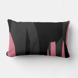 Coussin Rectangle gris rose et noir abstrait