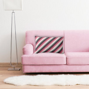 Coussin Rectangle Gris rose moderne rayé