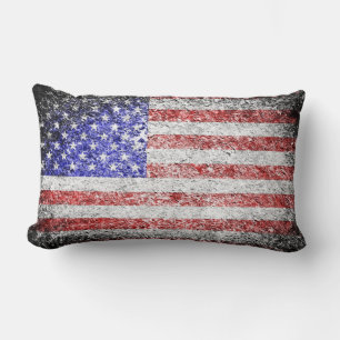 Coussin Rectangle Grunge American Flag