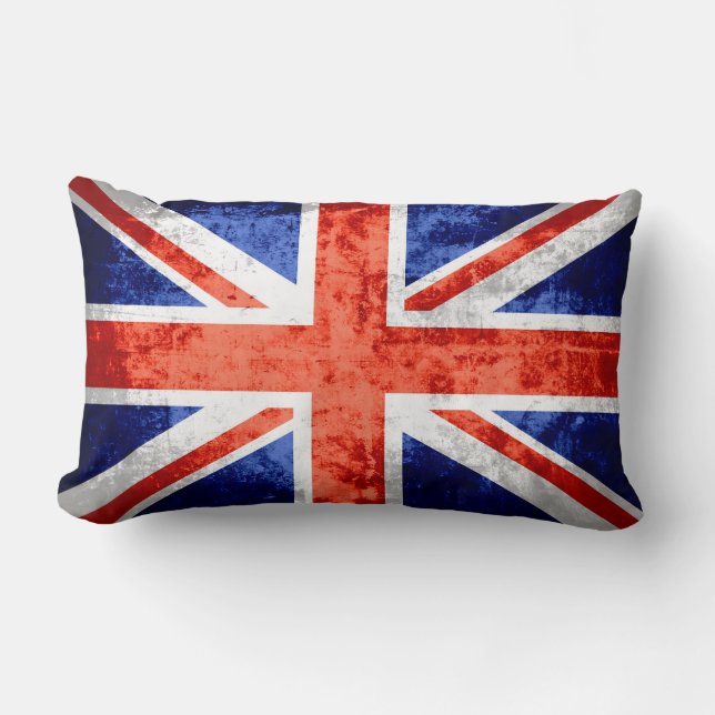Coussin Rectangle Grunge Royaume-Uni Drapeau 6 (Recto)