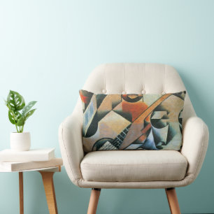 Coussin Rectangle Guitare (Banjo) et lunettes, Juan Gris, Art Vintag