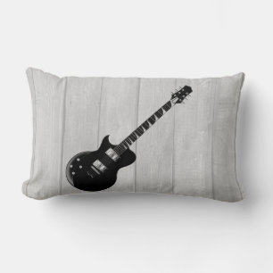 Coussin Rectangle Guitare électrique Gris Bois Pop Art