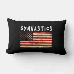 Coussin Rectangle Gymnastique Grunge Américain Drapeau USA