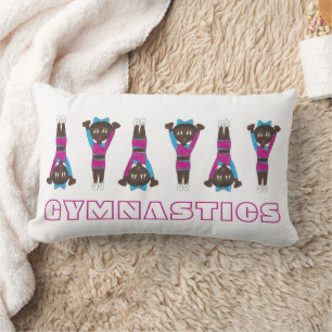 Coussin Rectangle Gymnastique Gymnaste Décor Gym Coach Tumbling Rose